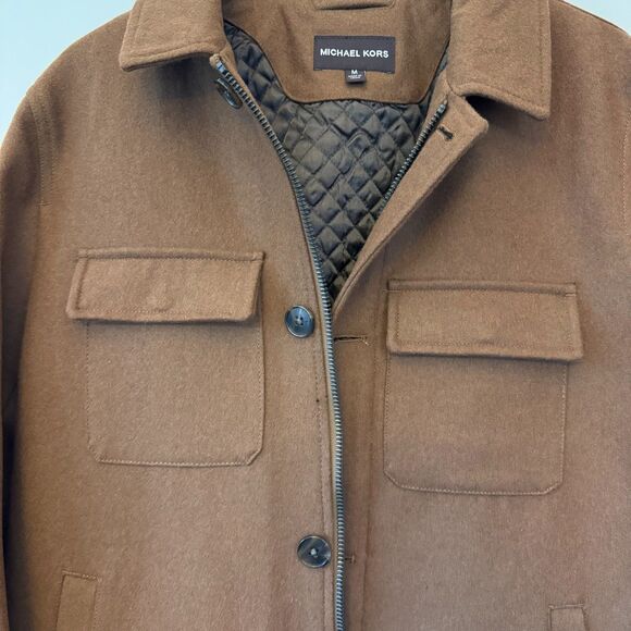 Michael Kors Men's Camel Brown Alhambra Wool Hipster Jacket Size Medium - Picture 3 of 9